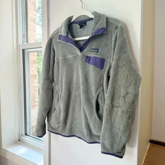 Patagonia Re-Tool Snap-T Fleece Pullover Jacket in Grey Purple - Picture 4 of 8